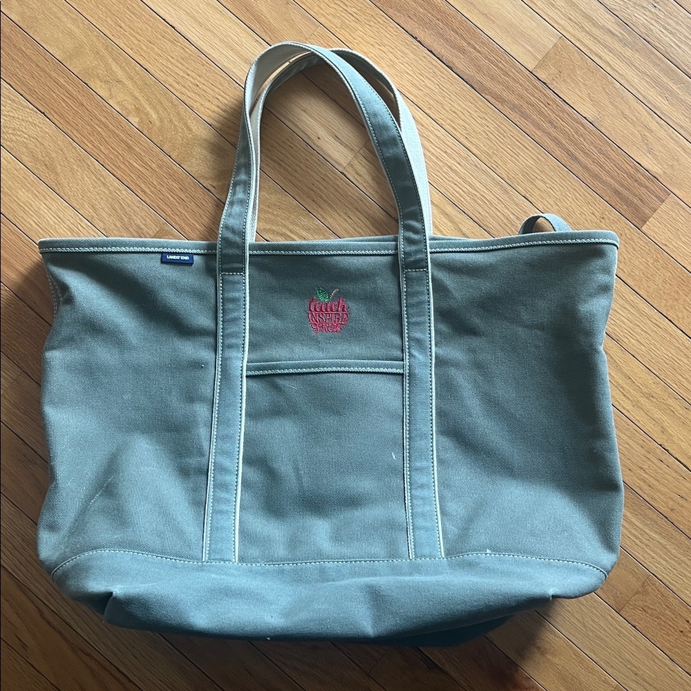 Lands End Green Canvas Teacher Tote